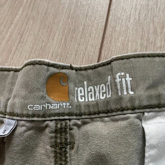 Carhartt Cargo Short Men 38 Tan Relaxed Fit Flat Front Casual Work College Trave - Picture 3 of 9
